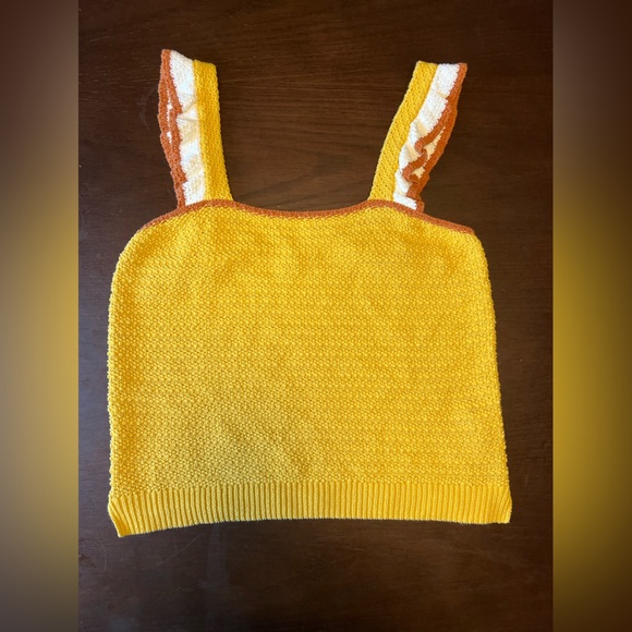 Madewell Colorblock Crocheted Ruffle-Strap Sweater Tank. Medium. - Picture 4 of 9